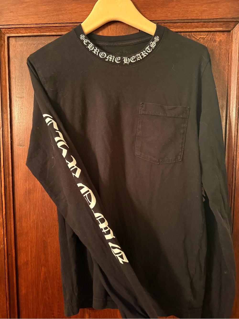 Chrome Hearts Black Long Sleeve Logo Pocket Tee